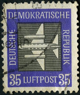 Alemanha Oriental - 1957 - Luftpost Flugpostmarken - Aviao - 35Pf