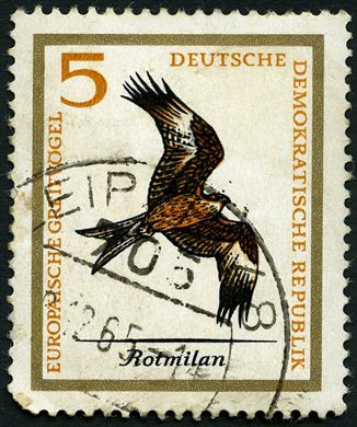 Alemanha Oriental - 1965 - Europaische Greifvogel - Rotmilan - 5Pf