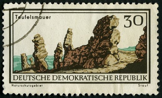 Alemanha Oriental - 1966 - Reservas Naturais e Paisagens Protegidas - Teufelsmauer - 30Pf