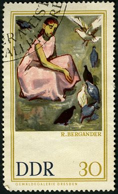 Alemanha Oriental - 1967 - Pinacoteca de Dresden - R Bergander - 30Pf