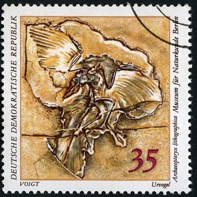 Alemanha Oriental - 1973 - Fosseis Museu Naturkunde - Archaeopteryx - 35Pf