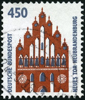 Alemanha - 1992 - Sehenswurdigkeiten - Neues Tor Neubrandenburg - 450Pf