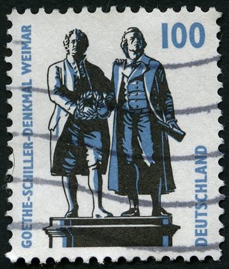 Alemanha - 1997 - Pontos Turisticos - Monumento Goethe Schiller Weimar - 100Pf