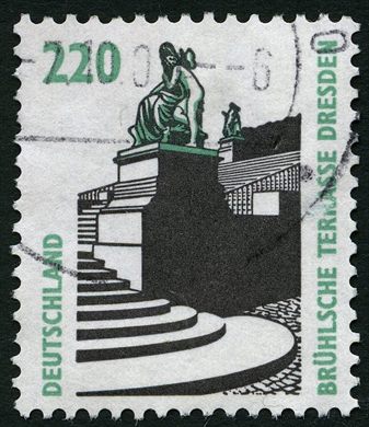 Alemanha - 1997 - Pontos Turisticos - Bruhlsche Terrasse Dresden - 220Pf