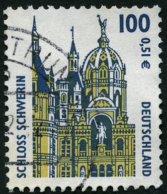 Alemanha - 2001 - Pontos Turisticos Schloss Schwerin - 100Pf
