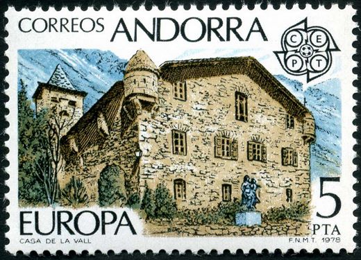 Andorra (Espanhola) - 1978 - Europa CEPT - Casa de la Vall - 5Ptas