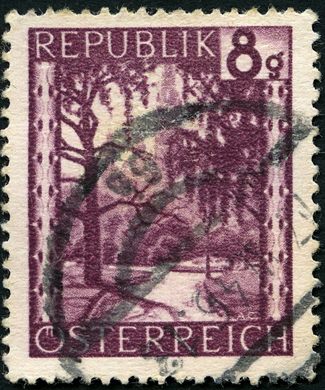 Austria - 1946 - Paisagens - Rathauspark - 8G