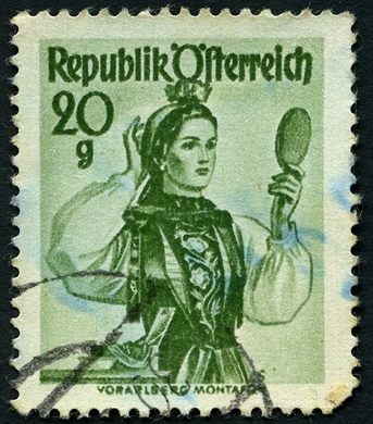 Austria - 1948 - Trajes Regionais - Vorarlberg Montafon - 20G