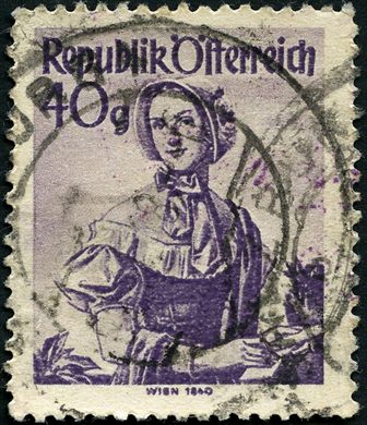 Austria - 1948 - Trajes Regionais - Viena 1840 - 40G