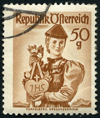Austria - 1948 - Trajes Regionais - Vorarlberg Bregenzerwald - 50G