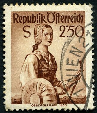 Austria - 1948 - Trajes Regionais - Alta Estiria 1850 - 2Sch50