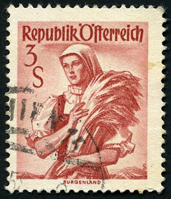 Austria - 1948 - Trajes Regionais - Burgenland - 3Sch