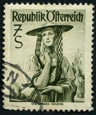 Austria - 1948 - Trajes Regionais - Estiria Sulmtal - 7Sch