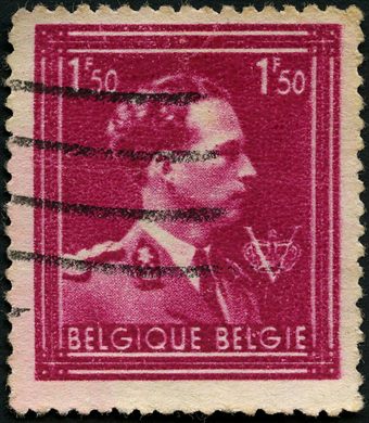 Belgica - 1936 - Leopoldo III Col Ouvert - 1F50