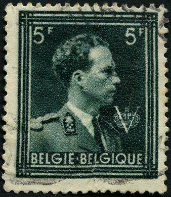 Belgica - 1936 - Leopoldo III Col Ouvert - 5F