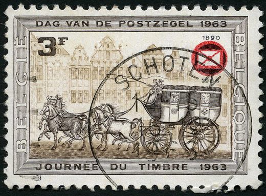 Belgica - 1963 - Dia do Selo - Diligencia Postal - 3F