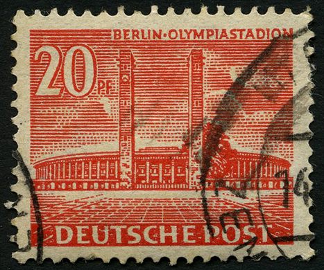 Berlim Ocidental - 1949 - Edificios de Berlim I - Olympiastadion - 20Pf
