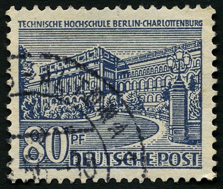Berlim Ocidental - 1949 - Edificios de Berlim I - Technische Hochschule - 80Pf