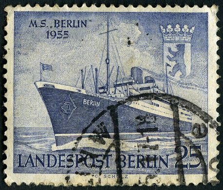Berlim Ocidental - 1955 - Navio MS Berlin - 25Pf