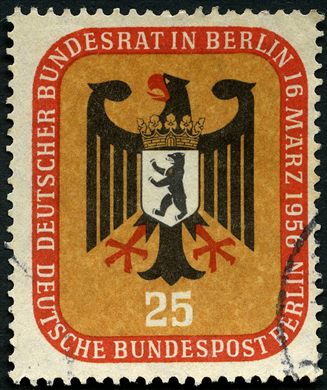 Berlim Ocidental - 1956 - Bundesrat em Berlim - 25Pf