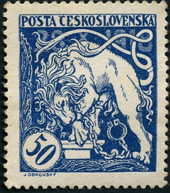 Checoslovaquia - 1919 - Leao Quebrando Correntes - 50h