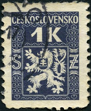 Checoslovaquia - 1945 - Selo Servico Brasao - 1K