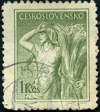 Checoslovaquia - 1954 - Profissoes Camponesa com Feixe - 1Kcs