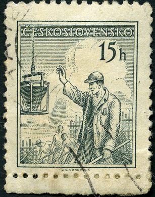 Checoslovaquia - 1954 - Profissoes Pedreiro - 15h