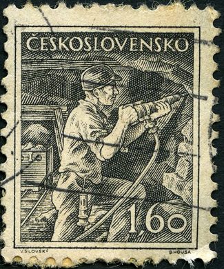 Checoslovaquia - 1954 - Profissoes Mineiro - 1.60Kcs