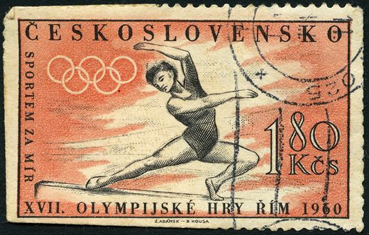Checoslovaquia - 1960 - XVII Jogos Olimpicos de Verao Roma - Ginastica - 1.80Kcs