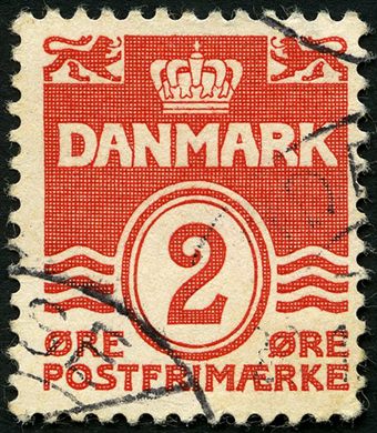 Dinamarca - 1933 - Linhas Onduladas - 2Ore