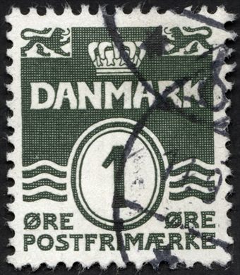 Dinamarca - 1933 - Linhas Onduladas - 1Ore