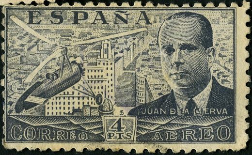 Espanha - 1939 - Correio Aereo Juan de la Cierva - 4Ptas