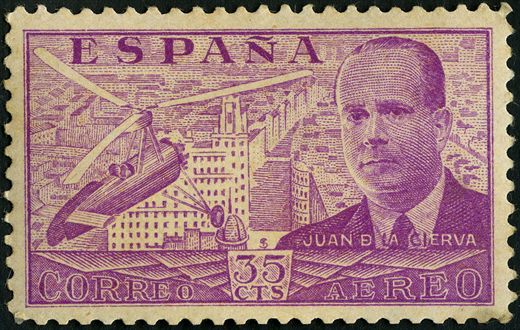 Espanha - 1939 - Correio Aereo Juan de la Cierva Violeta - 0.35Ptas