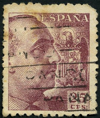 Espanha - 1940 - Franco y Escudo - 25Cts