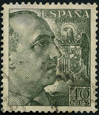 Espanha - 1940 - Franco y Escudo - 40Cts