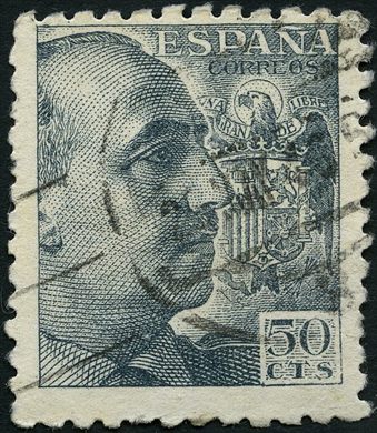 Espanha - 1940 - Franco y Escudo - 50Cts