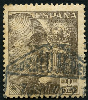 Espanha - 1940 - Franco y Escudo - 2Ptas