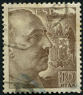 Espanha - 1945 - Franco y Escudo - 10Ptas