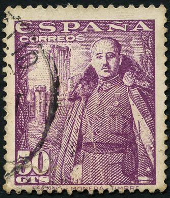 Espanha - 1948 - Franco y Castillo Mota - 50Cts