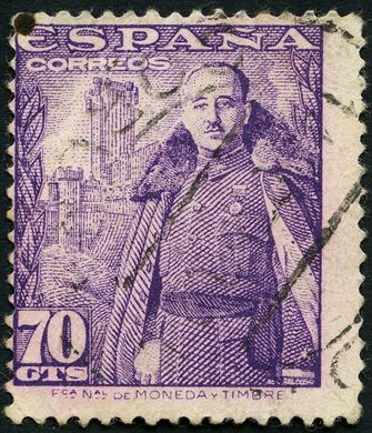 Espanha - 1949 - Franco y Castillo Mota - 70Cts