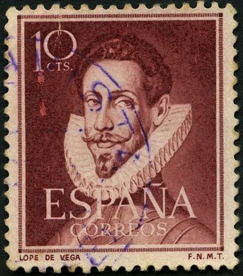 Espanha - 1950 - Literatos - Lope de Vega - 10Cts