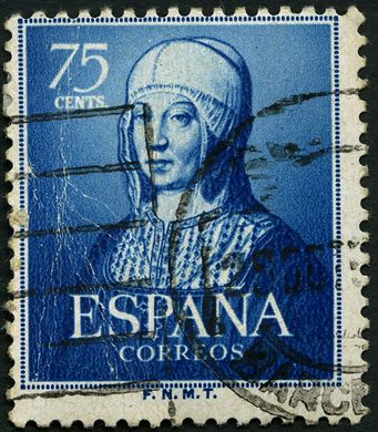 Espanha - 1951 - V Centenario Isabel Catolica - Retrato - 75Cts
