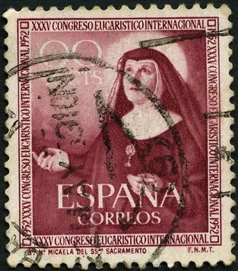 Espanha - 1952 - Congresso Eucaristico Santa Maria Micaela - 90Cts