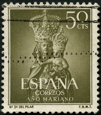 Espanha - 1954 - Ano Mariano Pilar - 50Cts