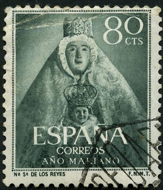Espanha - 1954 - Ano Mariano Sra Reyes - 80Cts