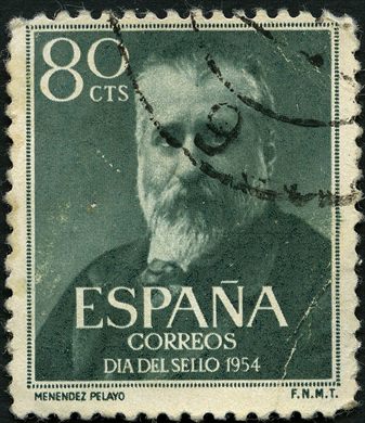 Espanha - 1954 - Dia do Selo Menendez Pelayo - 0.80Ptas