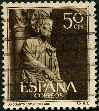 Espanha - 1954 - Ano Santo Compostelano Apostol Santiago - 50C