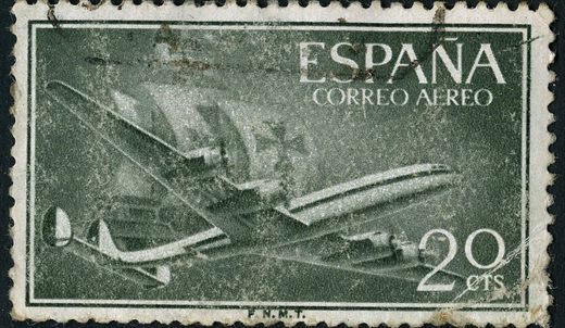 Espanha - 1955 - Correio Aereo Super Constellation - 20Cts