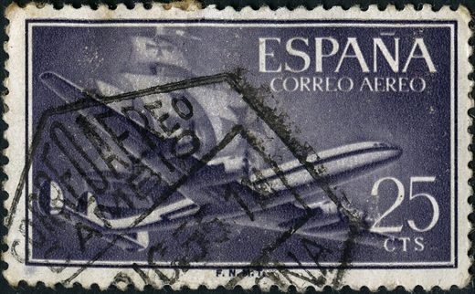 Espanha - 1955 - Correio Aereo Aviao - 25Cts